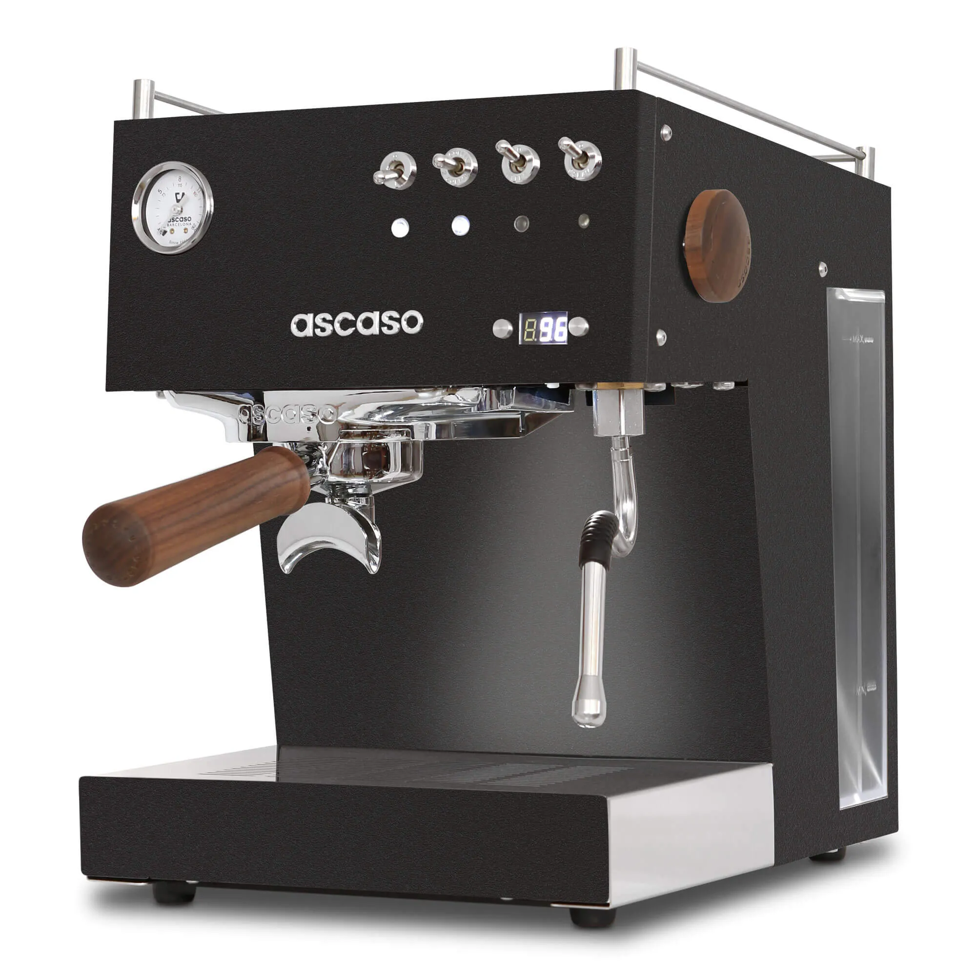 Ascaso Steel UNO Programmable Espresso Machine w/PID Controller, Single Thermoblock, 120V (Black)