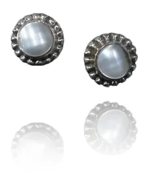 Bali Stone Studs White Pearl