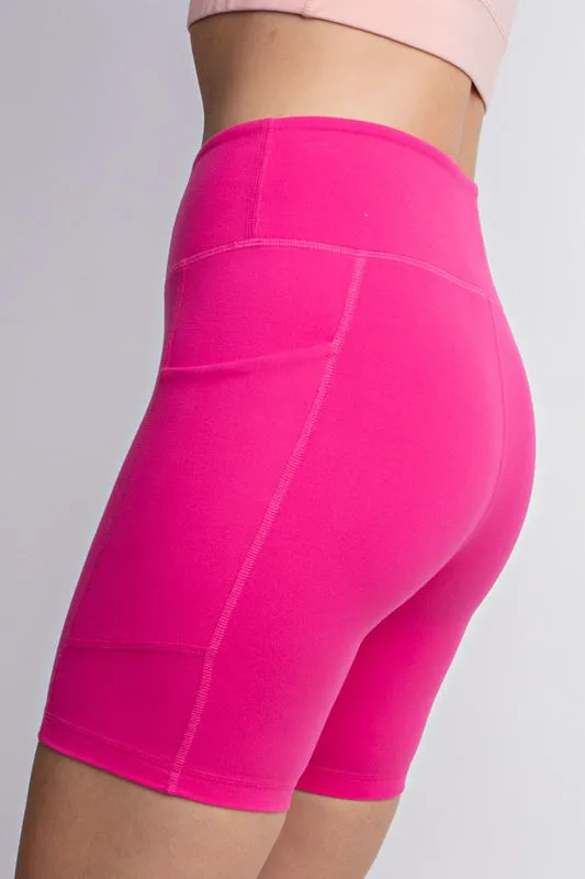 Bermuda Biker Shorts in Sonic Pink