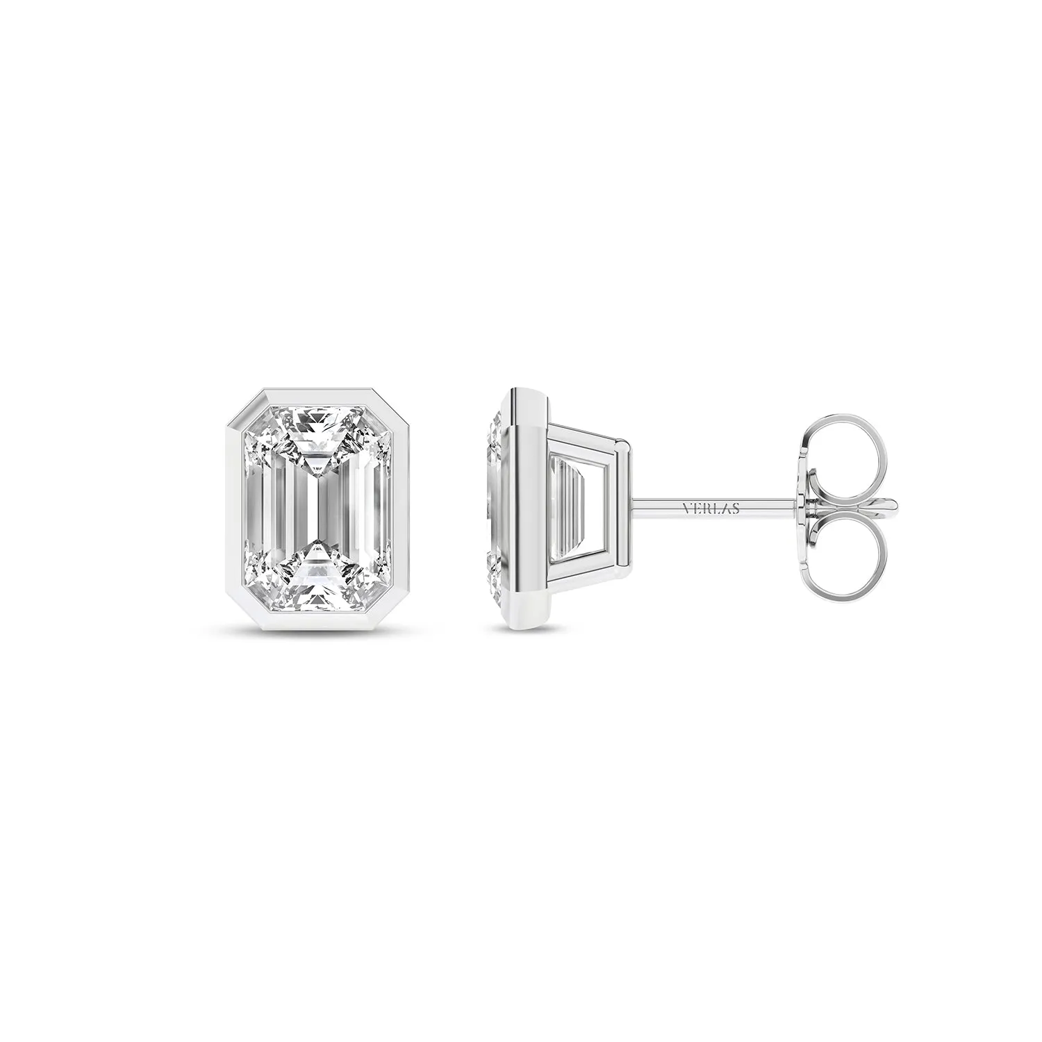 Bezel-Set Emerald Studs