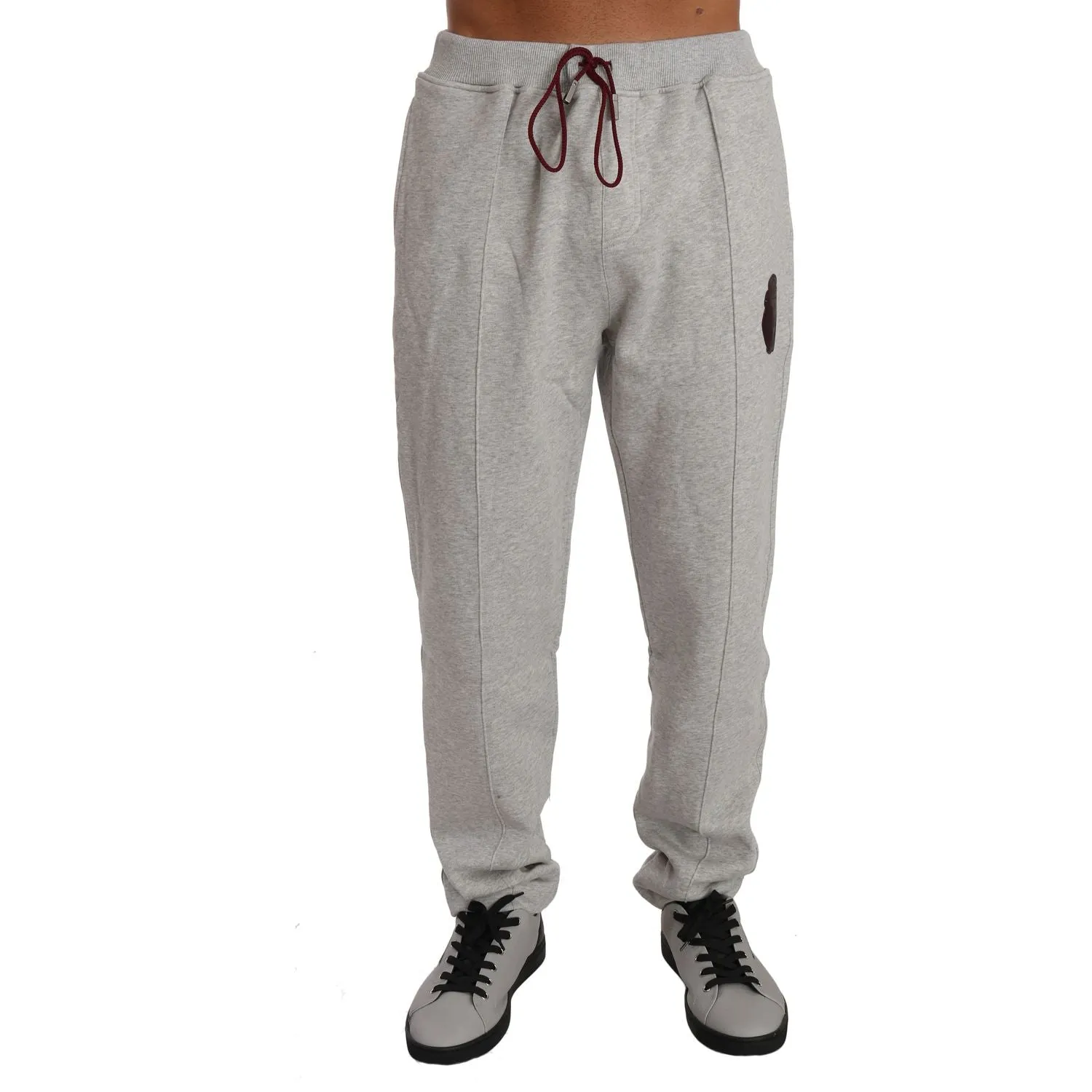 Billionaire Italian Couture Elegant Gray Hooded Sweatsuit Ensemble