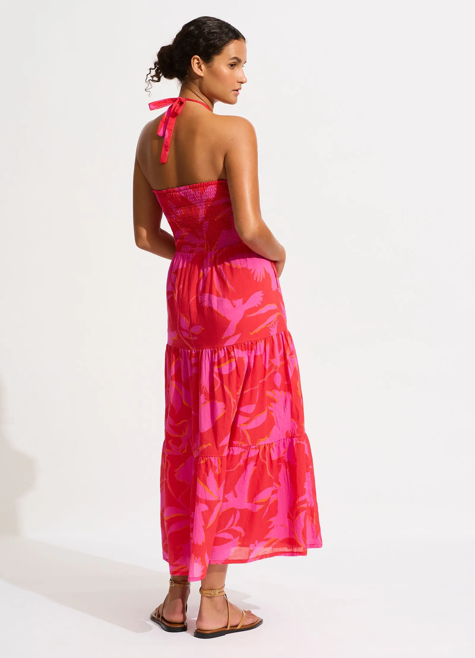 Birds Of Paradise Maxi Dress - Chilli Red