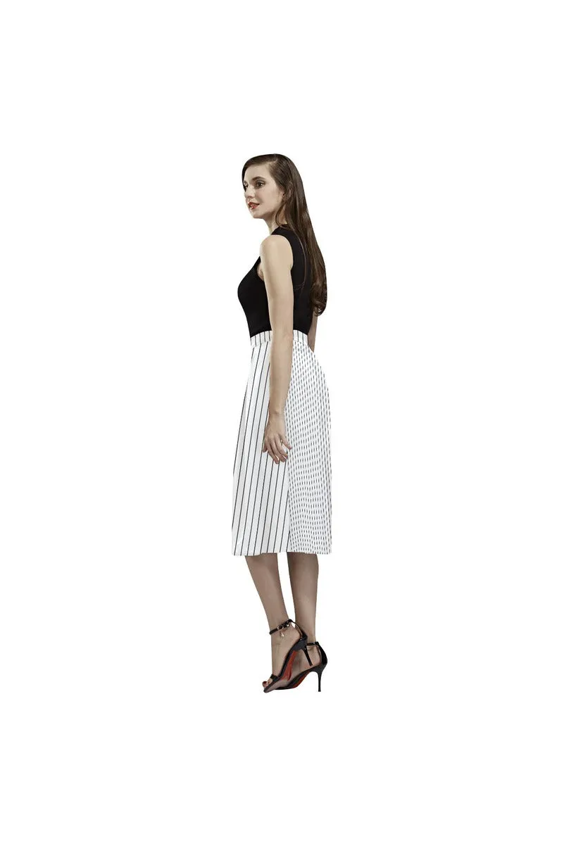 Black & White Vertical Stripe Aoede Crepe Skirt