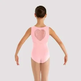 Bloch Pink Heart Mesh Tank Leotard