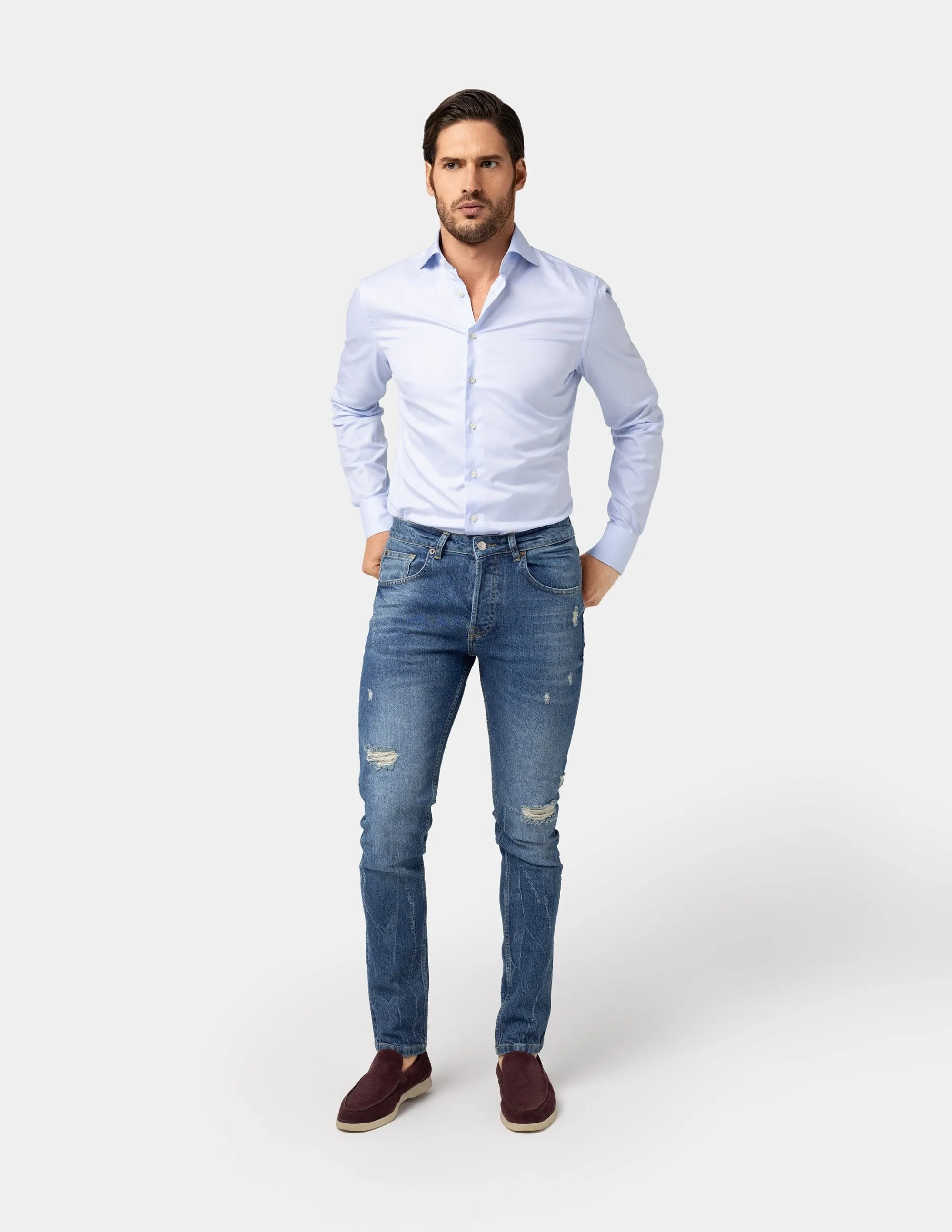 Blue Slim Fit Shirt