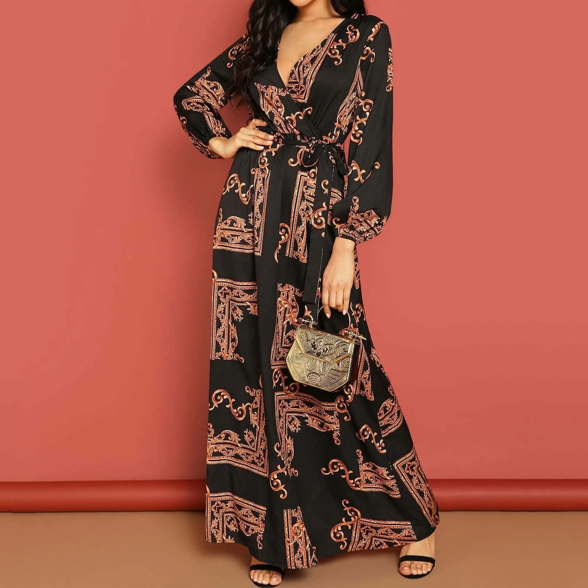 Bohemian Printed Maxi Dress J5795