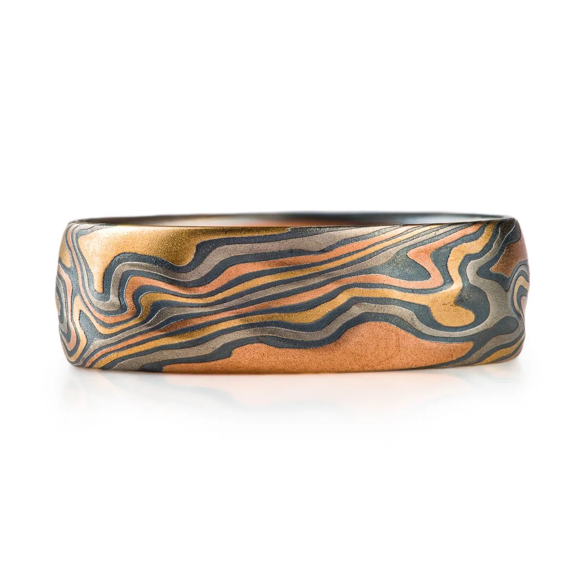 Bold Twist Pattern Ring with Kazaru in Firestorm