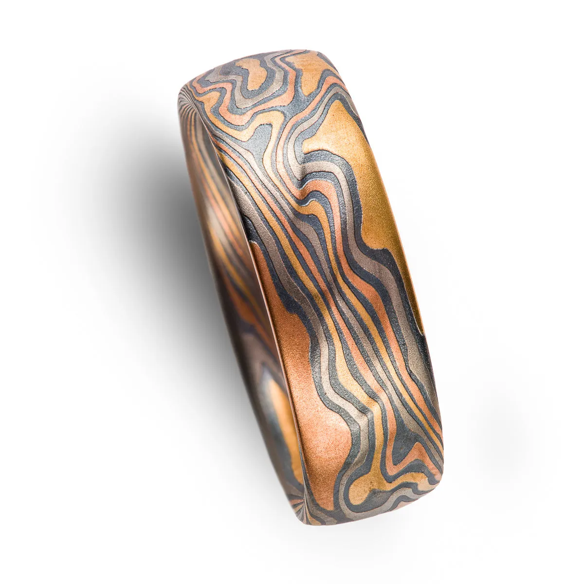 Bold Twist Pattern Ring with Kazaru in Firestorm