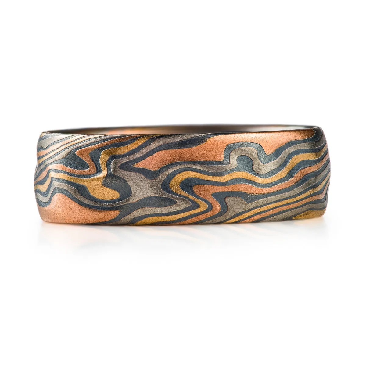 Bold Twist Pattern Ring with Kazaru in Firestorm