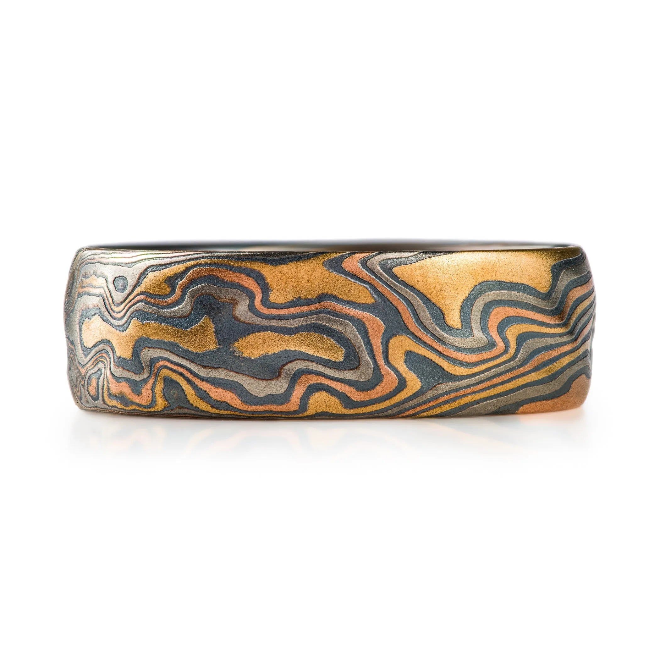 Bold Twist Pattern Ring with Kazaru in Firestorm