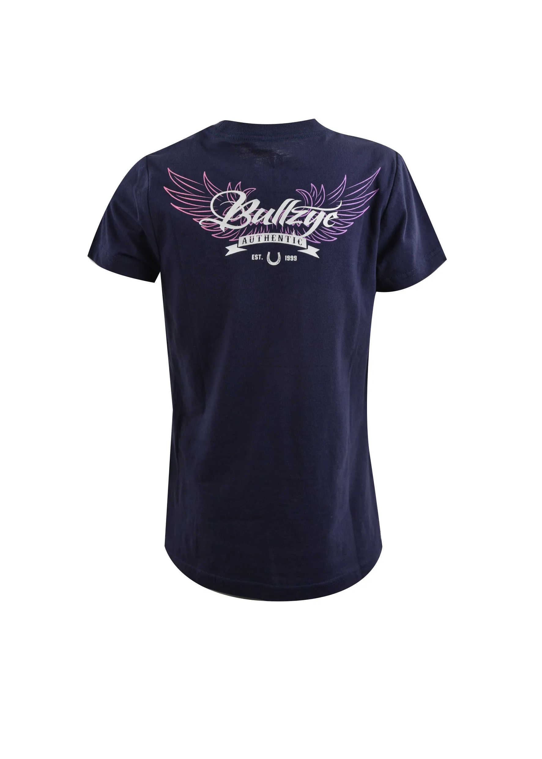 Bullzye Girls Wings Tee - Navy - B1S5503091