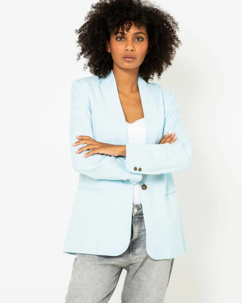 Camaieu Jackets, Blazers  | Woman Tailored Jacket Shawl Collar Omphalodes Woman