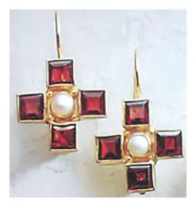 Canterbury Garnet and Pearl Earrings