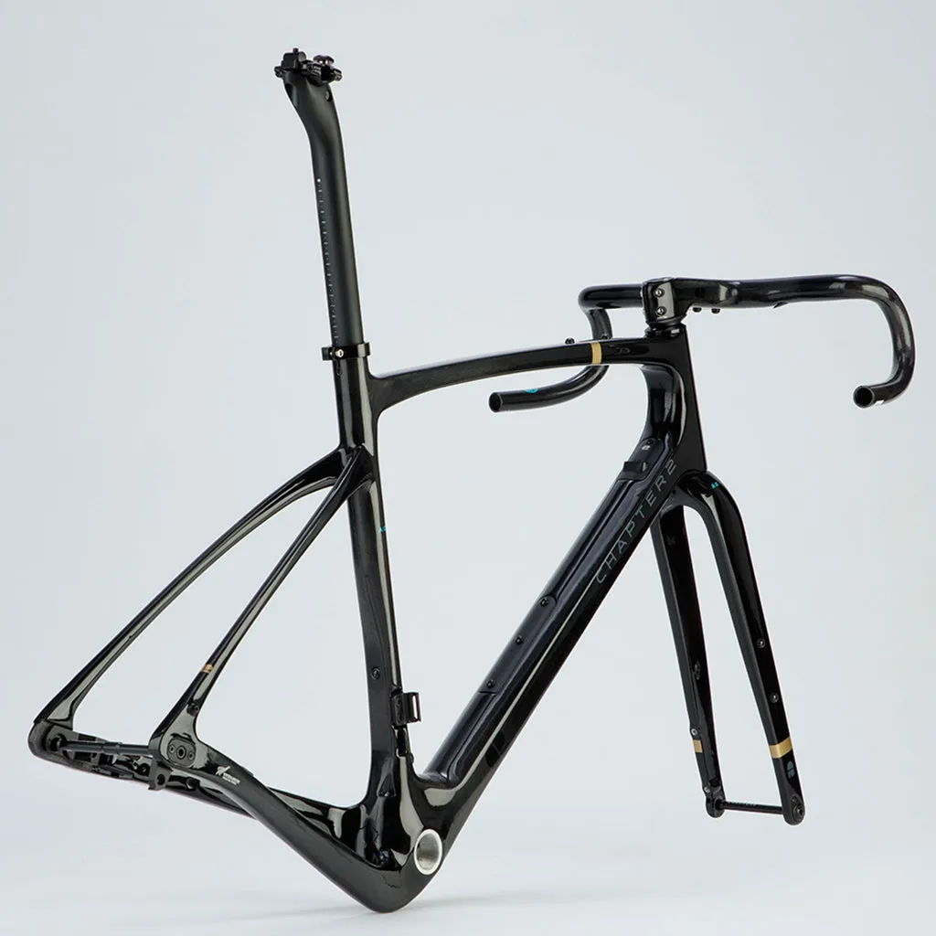 Chapter2 AO Gravel Disc Brake Frameset - Black UD/Gold Koura