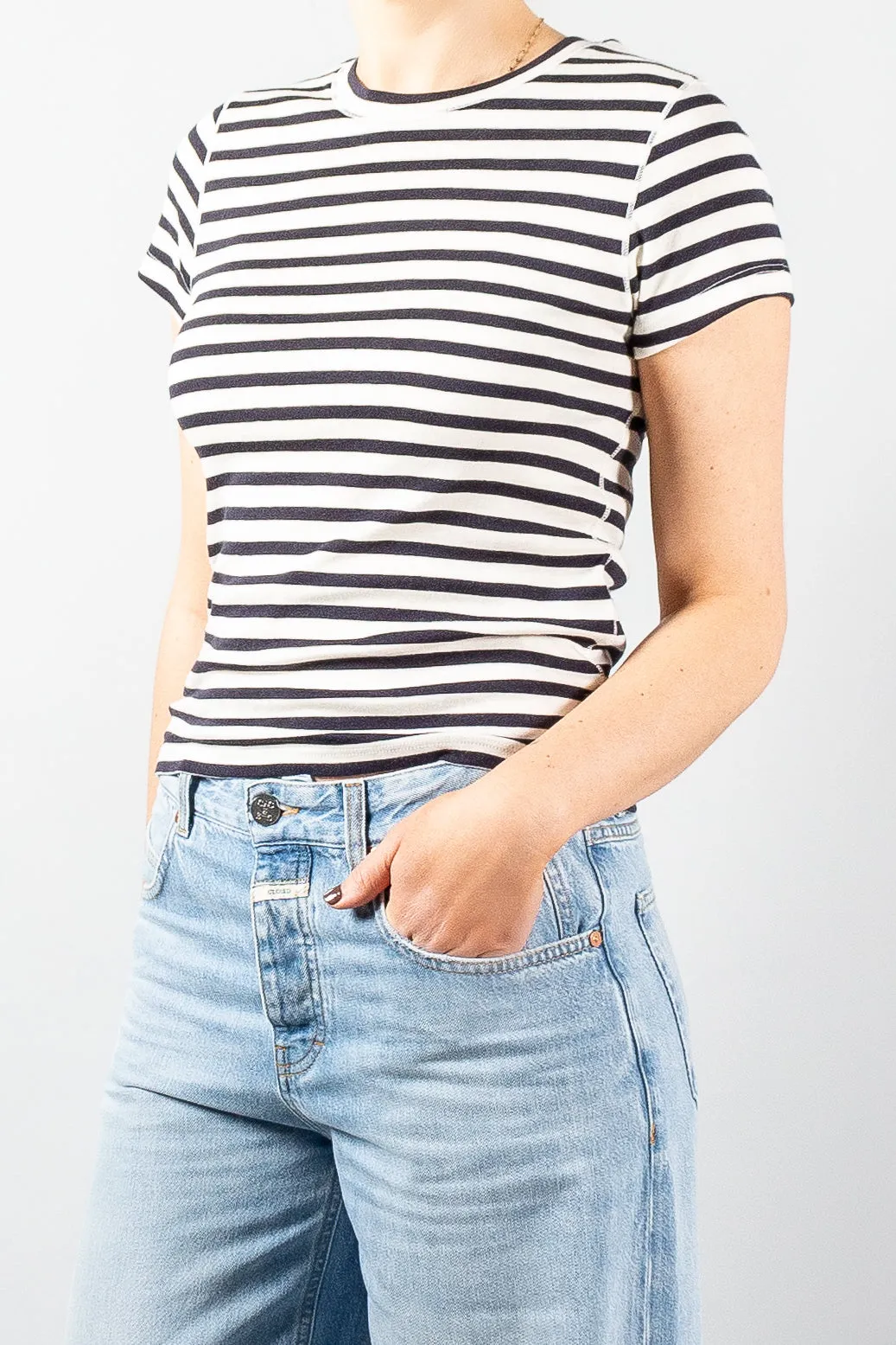 Closed Cropped Striped T-Shirt