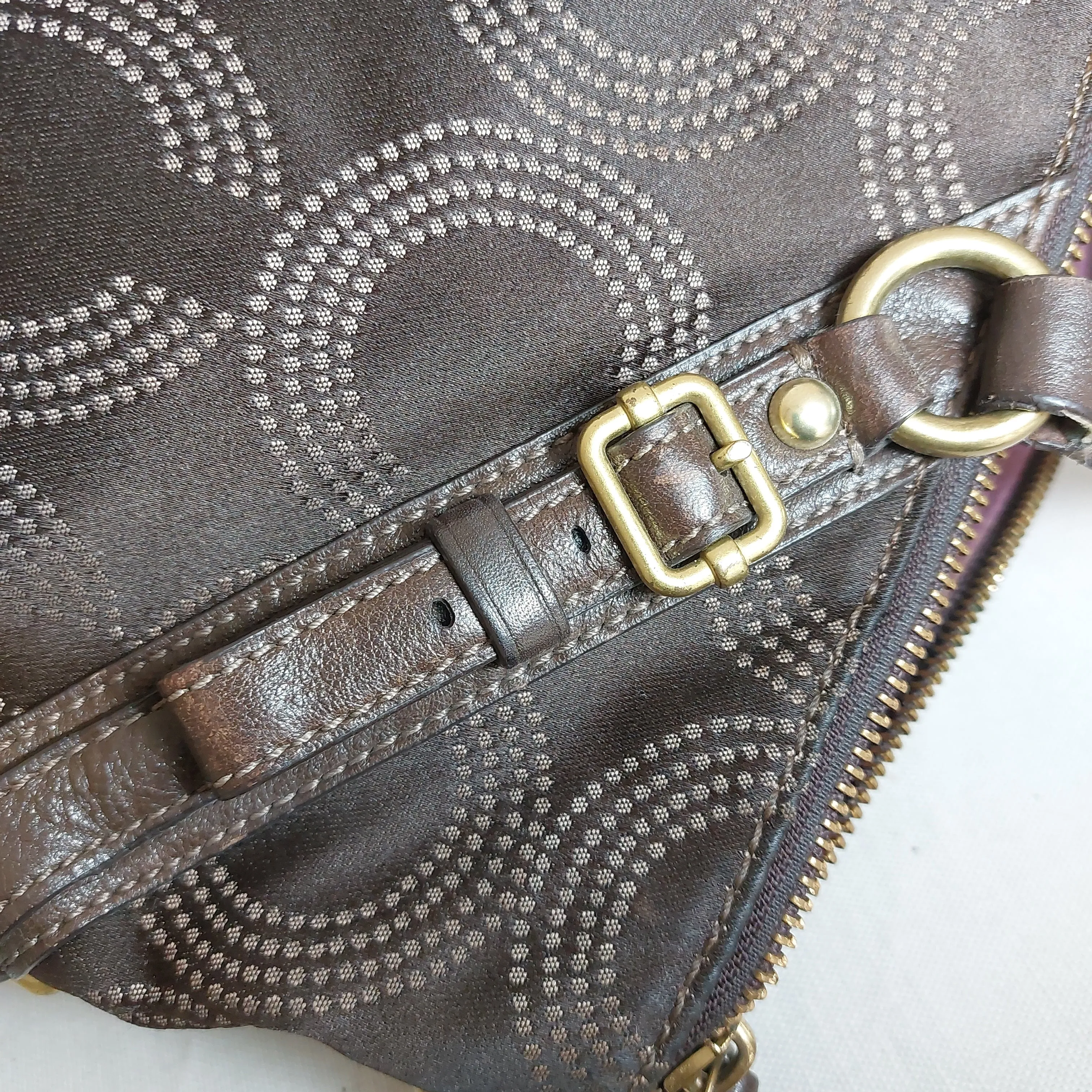 Coach Brown Madison Dotted OP Art Sophia Satchel | Pre Loved |