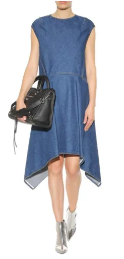 Denim Asymmetrical  Dress