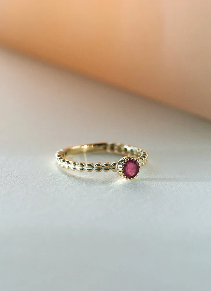 Edie ruby july birthstone ring 14k gold