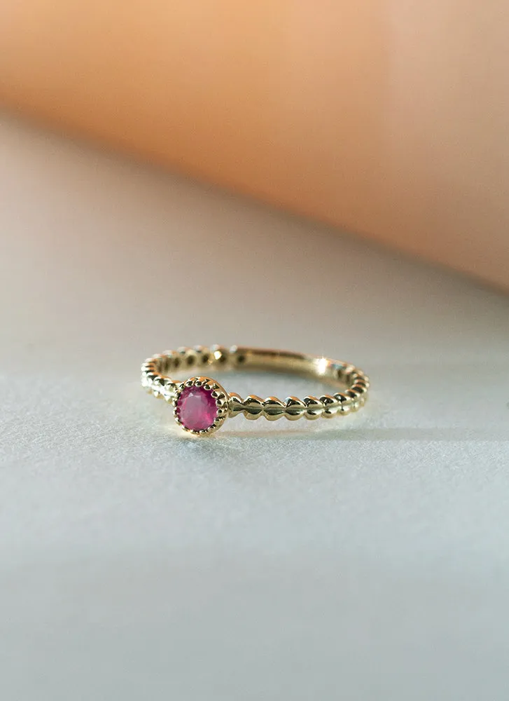 Edie ruby july birthstone ring 14k gold