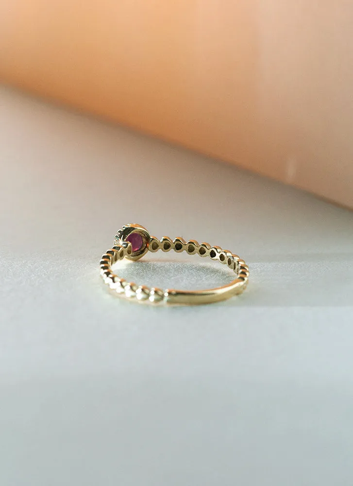 Edie ruby july birthstone ring 14k gold