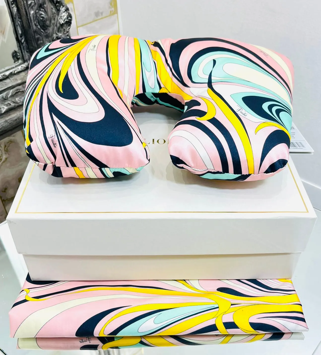 Emilio Pucci Onde Print Travel Pillow