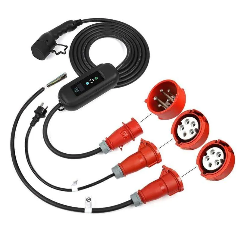 EV Charger Type 2 11kw Fast Charging Replaceable Exchangeable Plug 3 Phase EVSE Portable Chademo