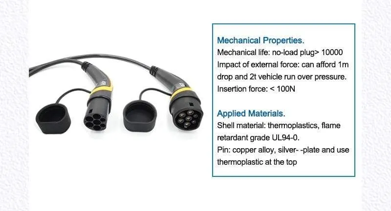 EV Charger Type 2 32A Type 2 to Type 2 EV Charging Cable With 5M Spiral Cable Mennekes Type 2 for Electric Vehicle Car EVSE 22KW