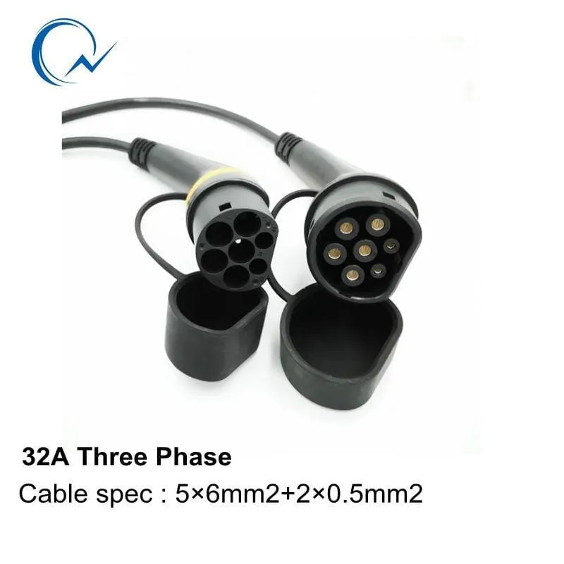 EV Charger Type 2 32A Type 2 to Type 2 EV Charging Cable With 5M Spiral Cable Mennekes Type 2 for Electric Vehicle Car EVSE 22KW