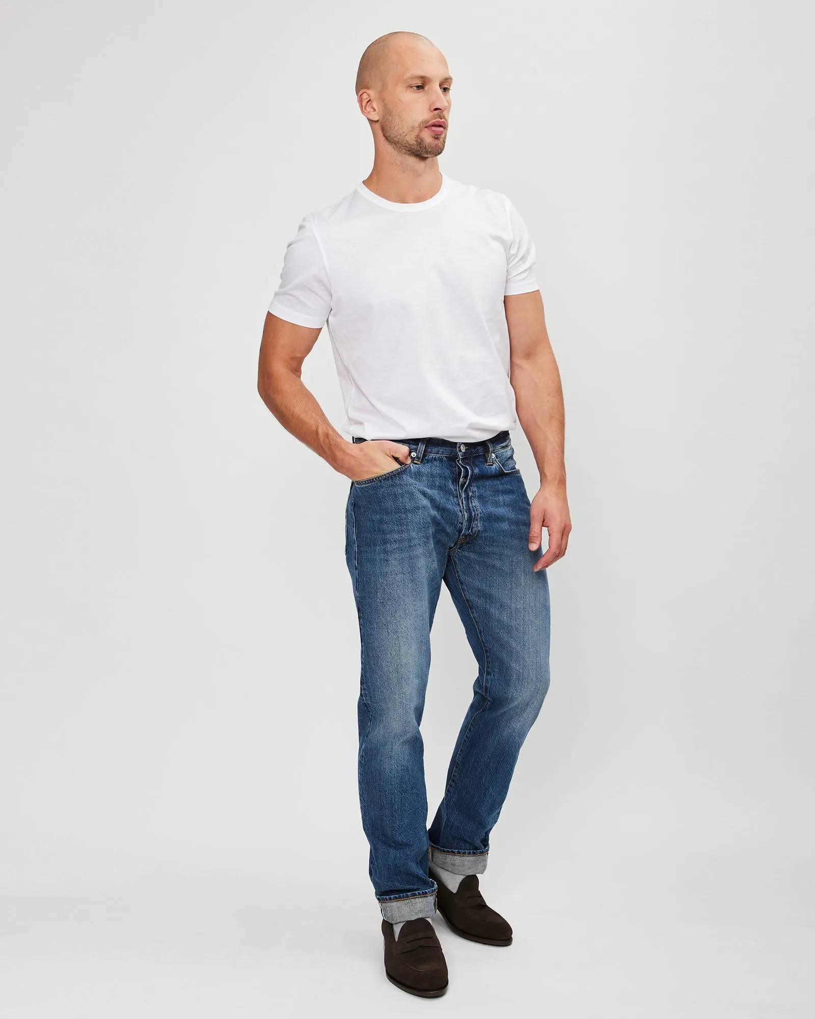 Fortela Super John Washed Denim Five Pocket Jeans