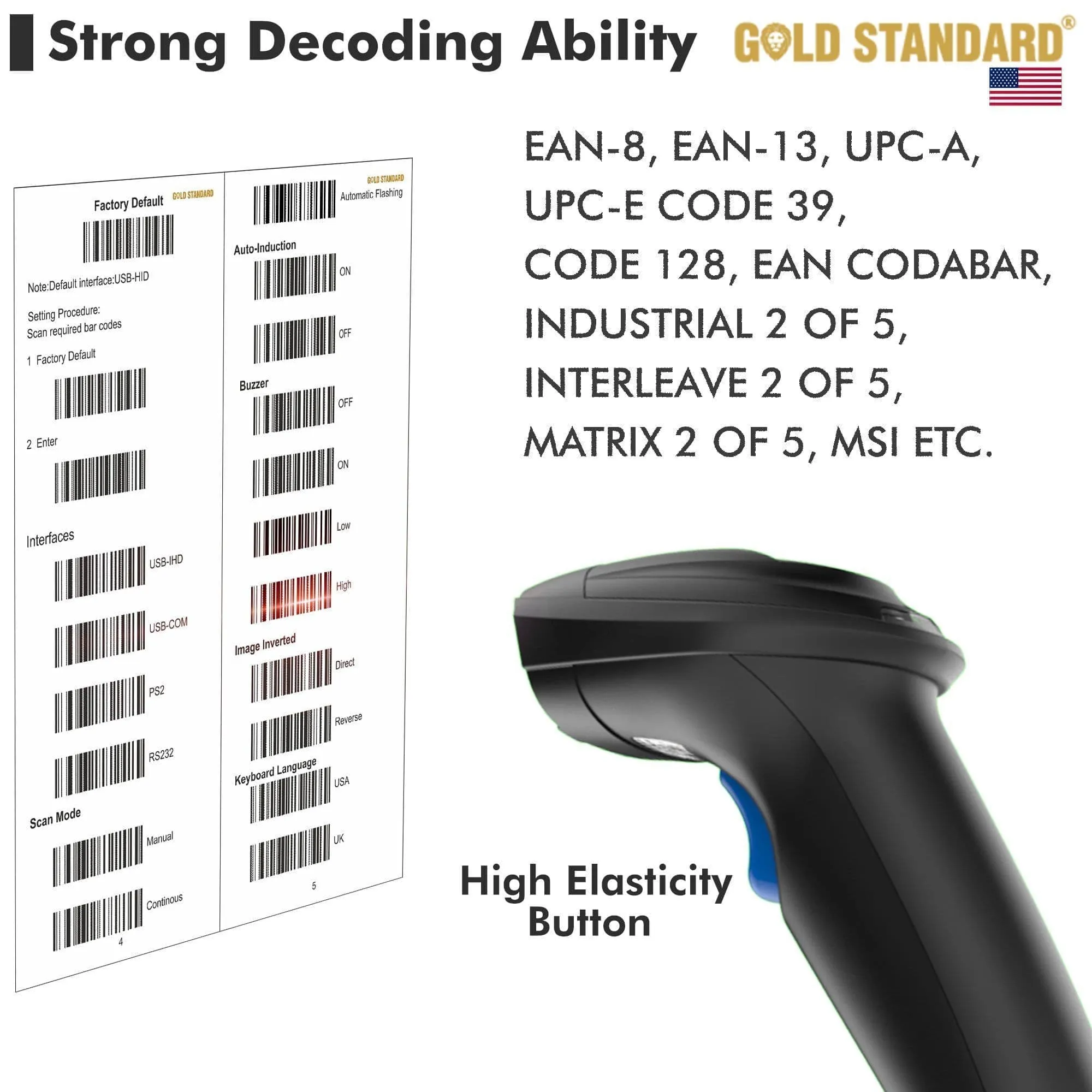 Goldstandard USA Barcode Scanner 3005