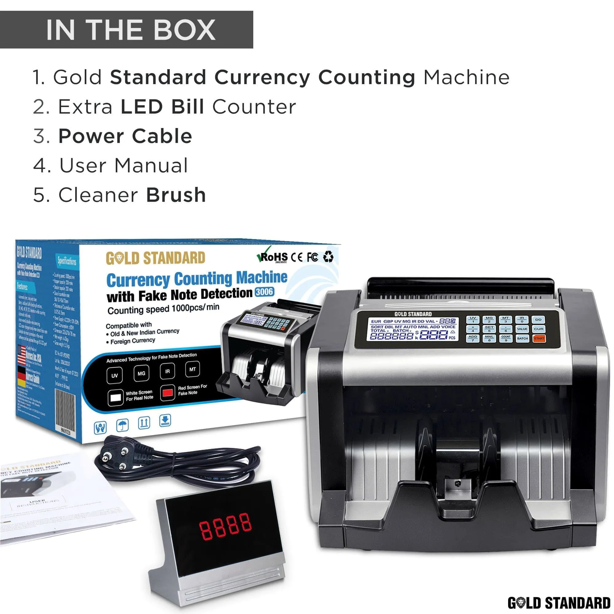 Goldstandard USA Currency Cash Note Counting Machine 3006