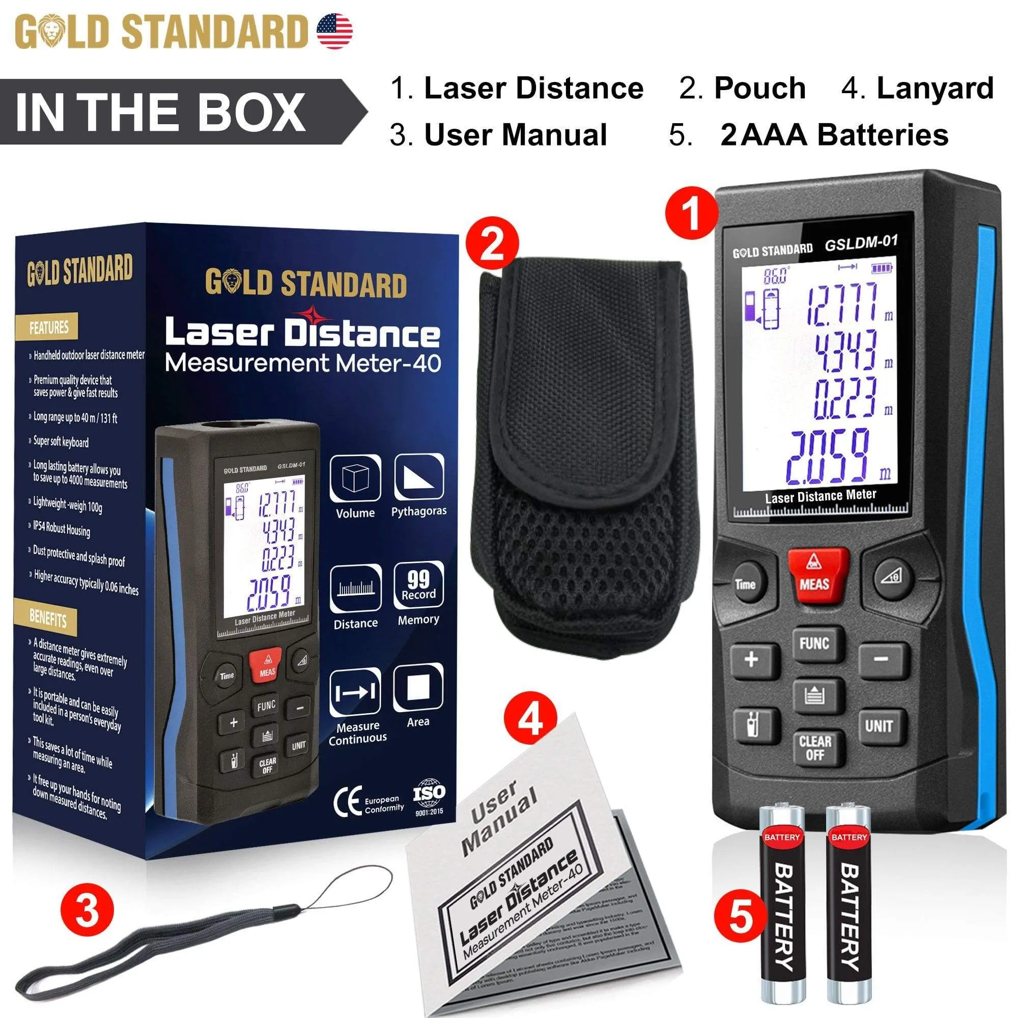 Goldstandard USA Laser Distance Meter 3004