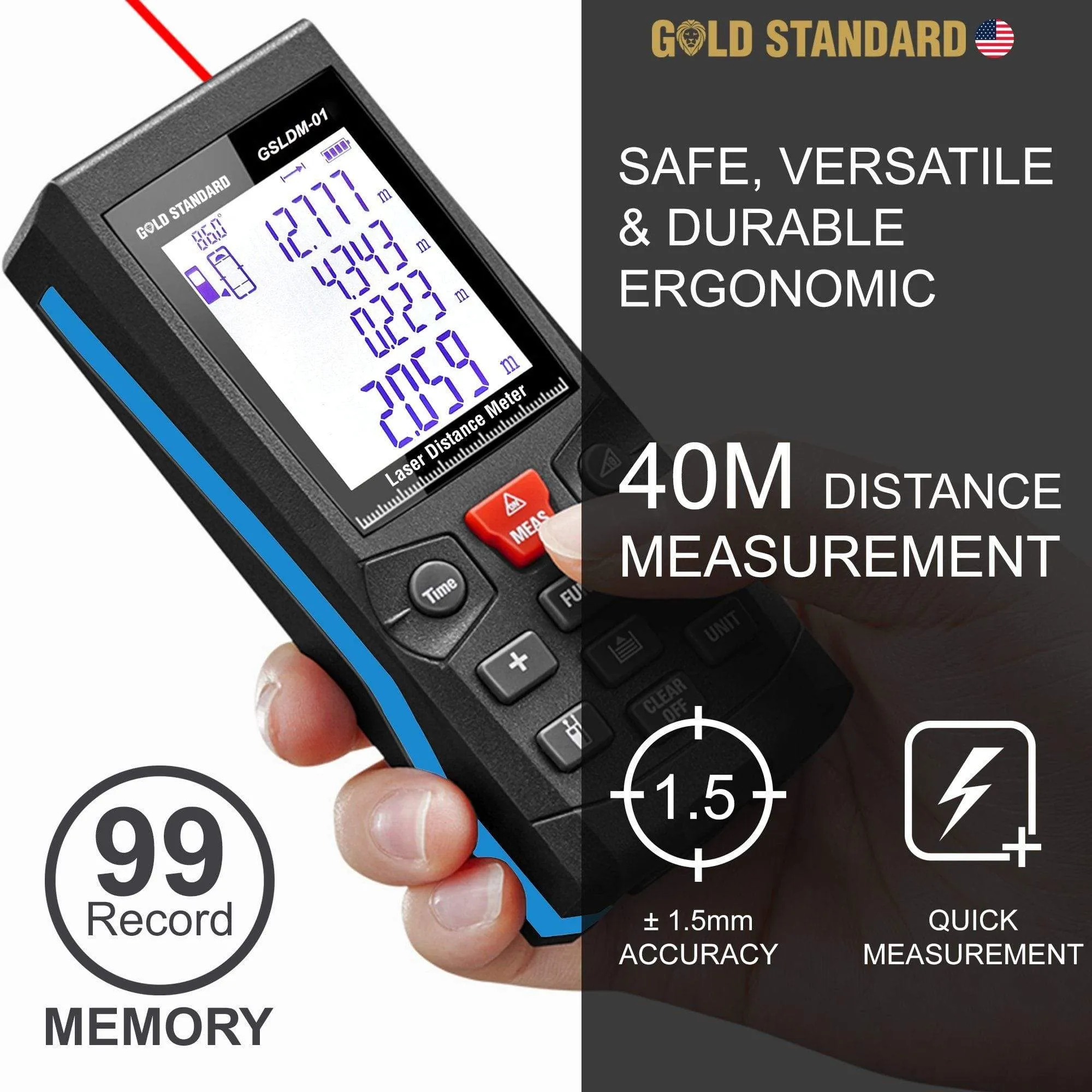 Goldstandard USA Laser Distance Meter 3004