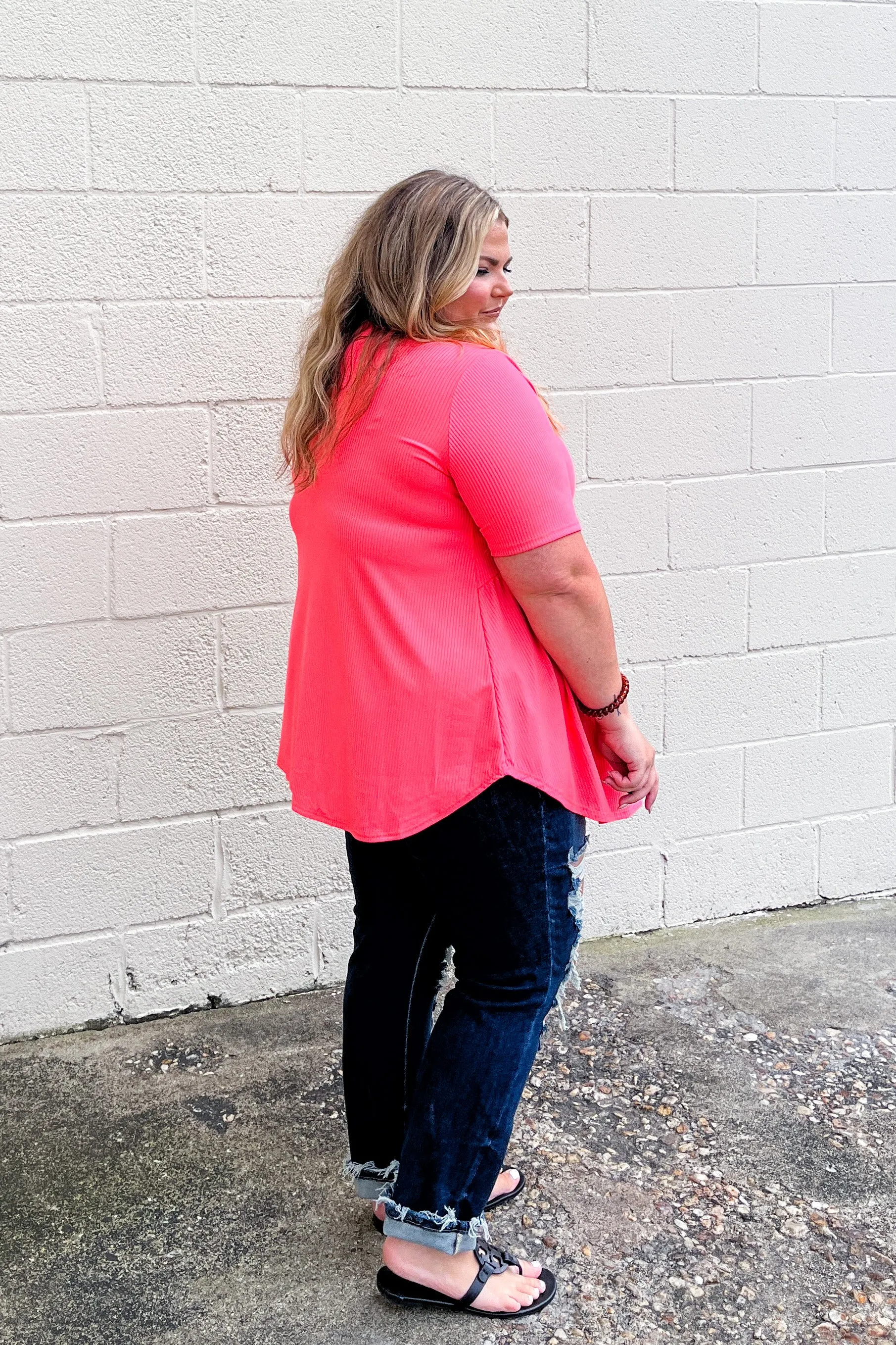 Got You Covered Babydoll Top, Neon Coral