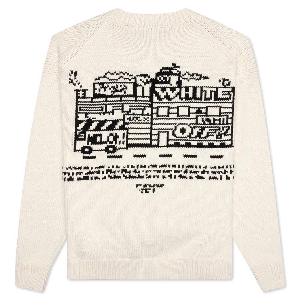 Graffiti Zine Chunky Crewneck - Off White