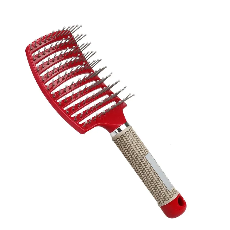 Hair Brush Scalp Massage Comb Hairbrush Bristle&amp;Nylon Women Wet Curly Detangle Hair Brush for Salon Hairdressing Styling Tools