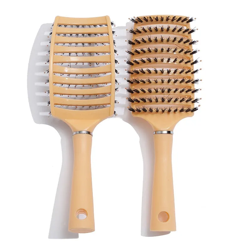 Hair Brush Scalp Massage Comb Hairbrush Bristle&amp;Nylon Women Wet Curly Detangle Hair Brush for Salon Hairdressing Styling Tools