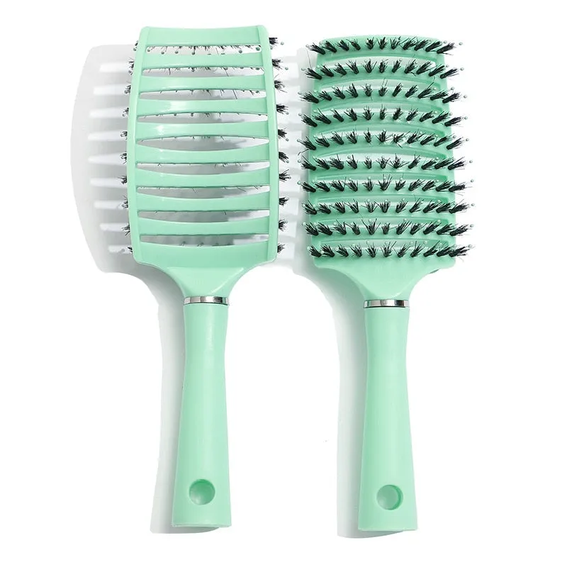 Hair Brush Scalp Massage Comb Hairbrush Bristle&amp;Nylon Women Wet Curly Detangle Hair Brush for Salon Hairdressing Styling Tools