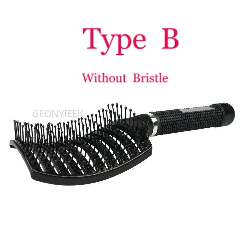 Hair Brush Scalp Massage Comb Hairbrush Bristle&amp;Nylon Women Wet Curly Detangle Hair Brush for Salon Hairdressing Styling Tools