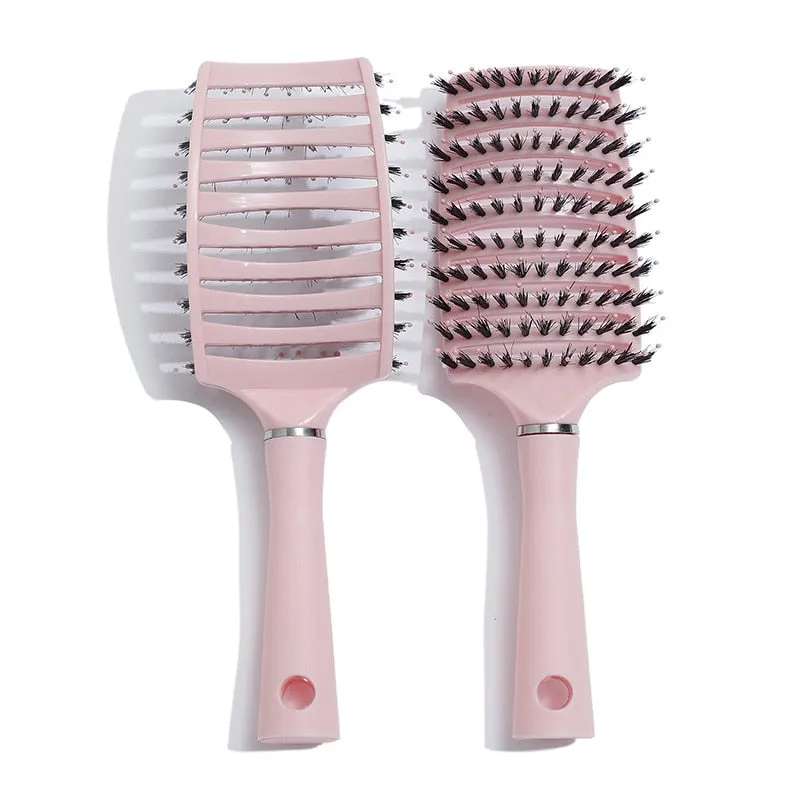 Hair Brush Scalp Massage Comb Hairbrush Bristle&amp;Nylon Women Wet Curly Detangle Hair Brush for Salon Hairdressing Styling Tools