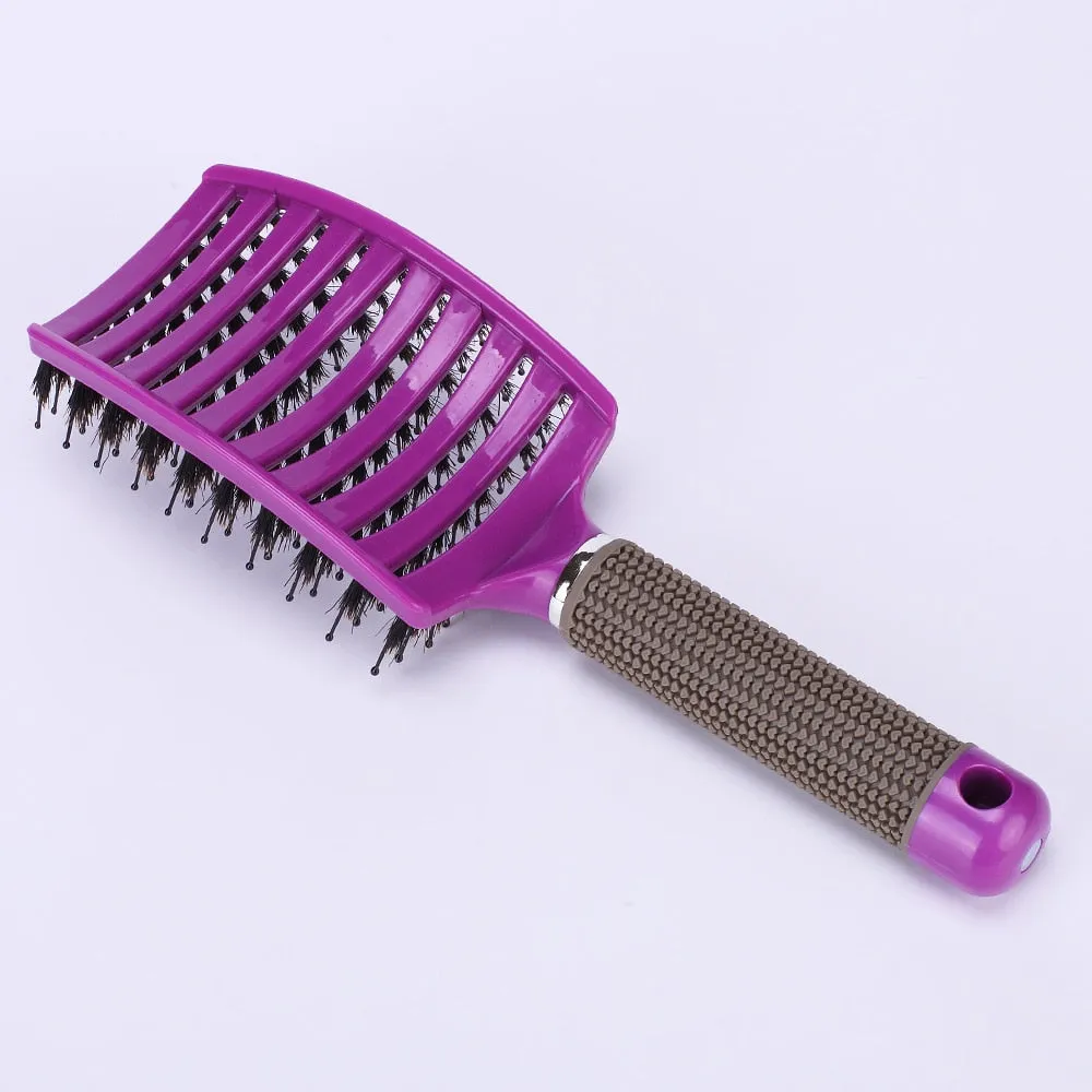 Hair Brush Scalp Massage Comb Hairbrush Bristle&amp;Nylon Women Wet Curly Detangle Hair Brush for Salon Hairdressing Styling Tools