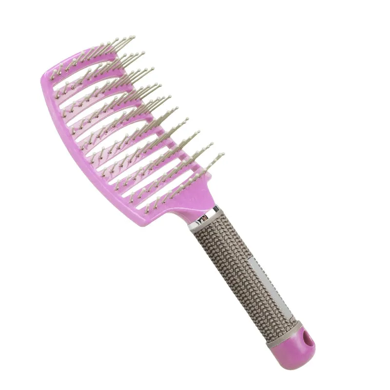 Hair Brush Scalp Massage Comb Hairbrush Bristle&amp;Nylon Women Wet Curly Detangle Hair Brush for Salon Hairdressing Styling Tools