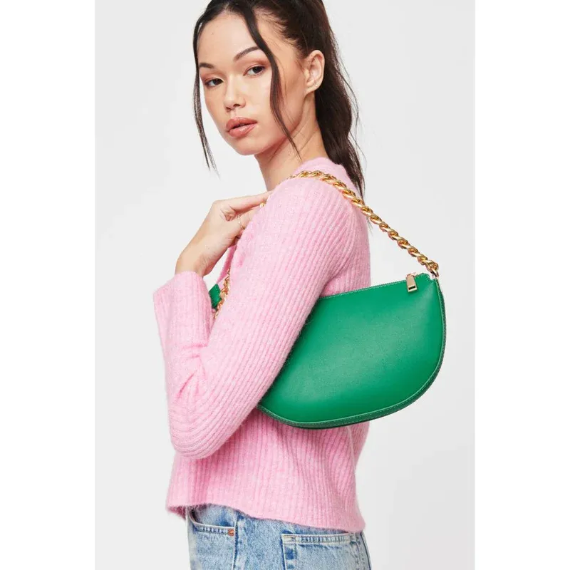 Half Moon Vegan Crossbody Bag (Kelly Green Vegan Bag )