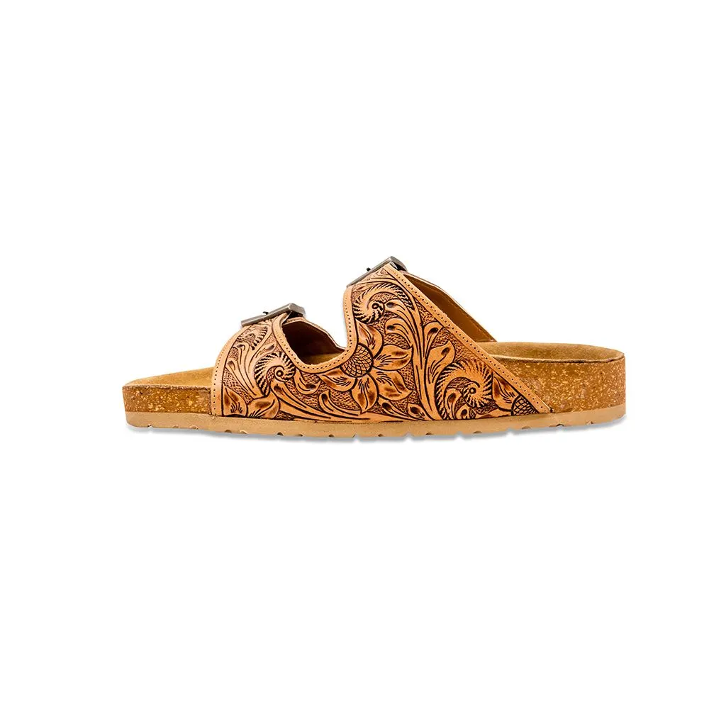 Hand-Tooled Western Leather Sandals by Myra Bag - Unmatched Quality for Fabulous Events