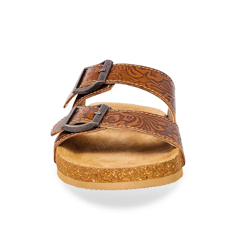 Hand-Tooled Western Leather Sandals by Myra Bag - Unmatched Quality for Fabulous Events