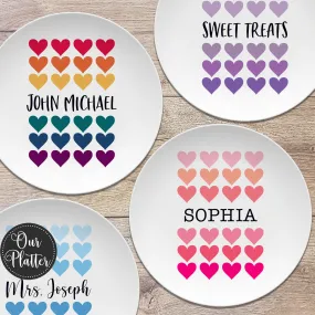 Hearts Personalized Plate