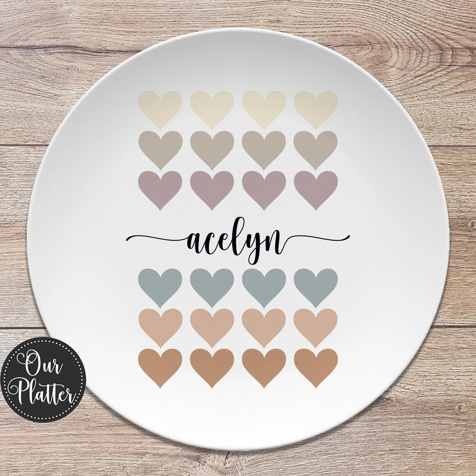 Hearts Personalized Plate