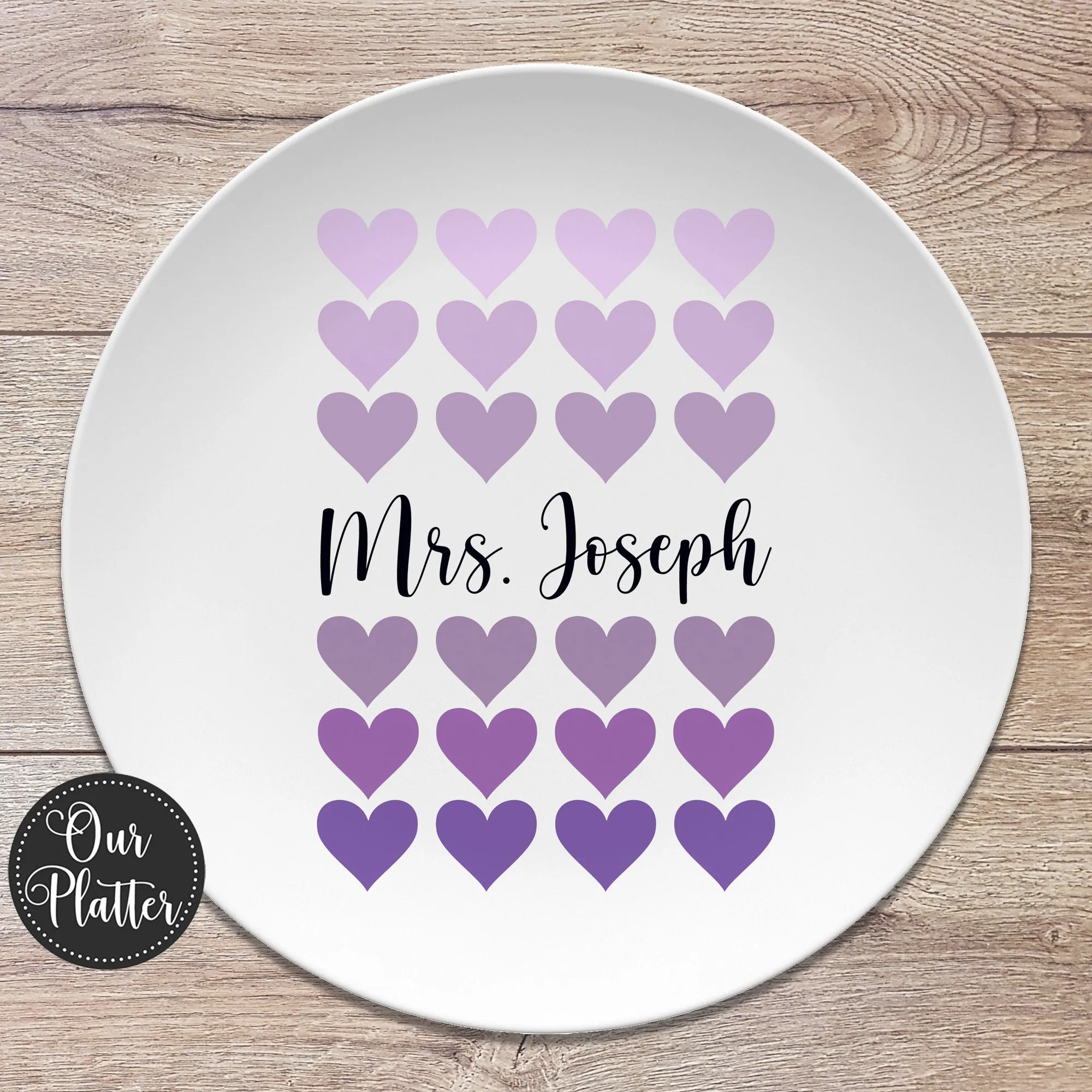 Hearts Personalized Plate