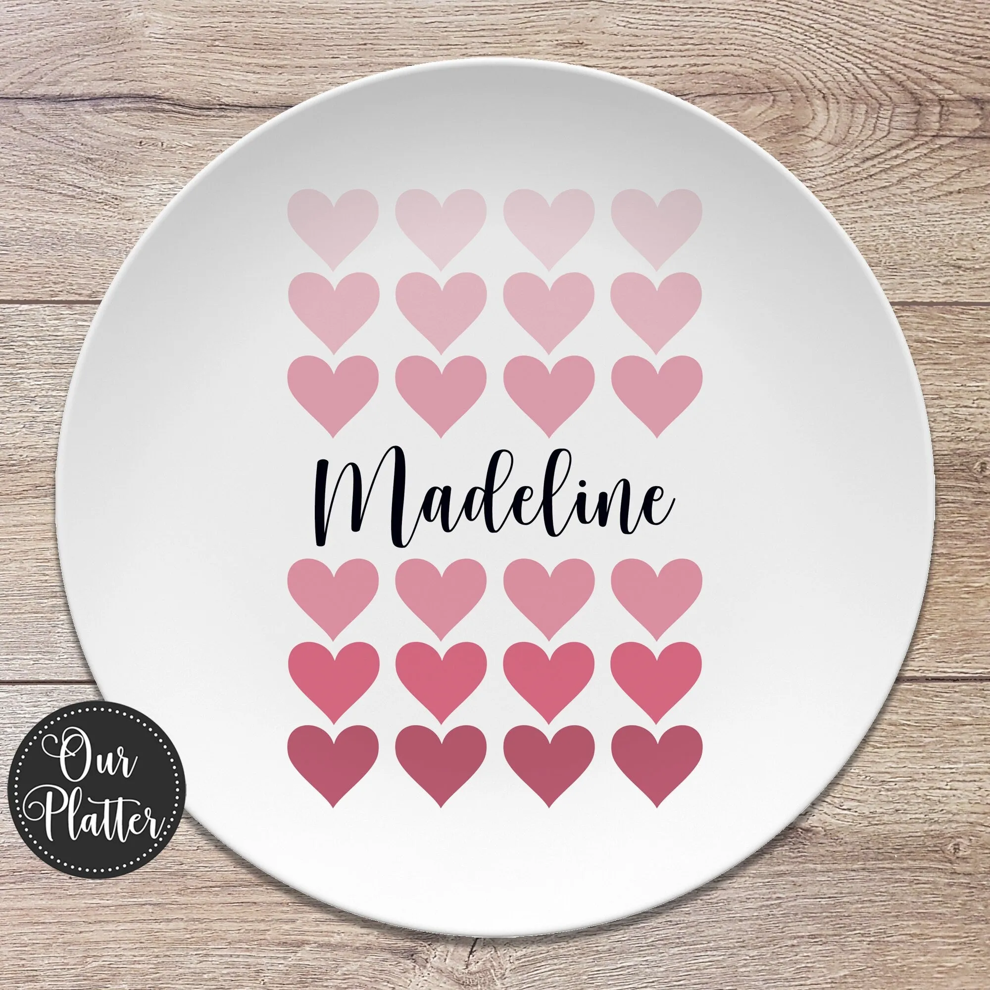 Hearts Personalized Plate