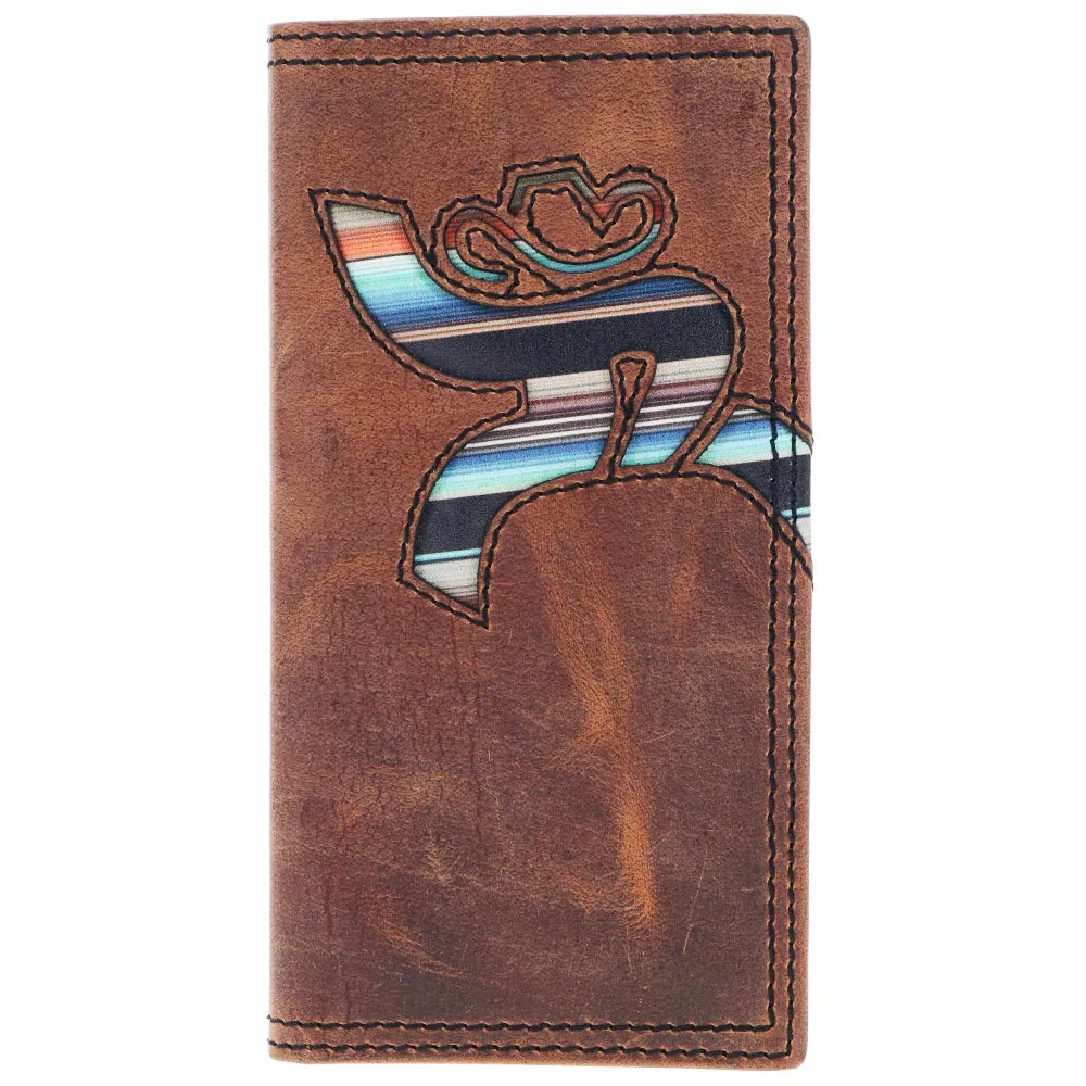 HOOEY HAWK RODEO WALLET BROWN W/ NAVAJO SERAPE PRINT